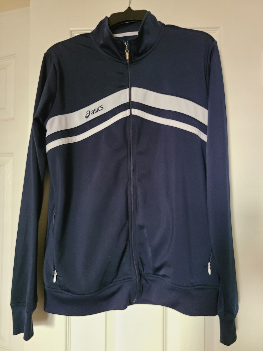 ASICS Cabrillo Women's Blue & White Track Jacket Full Zip Size L (Unisex)